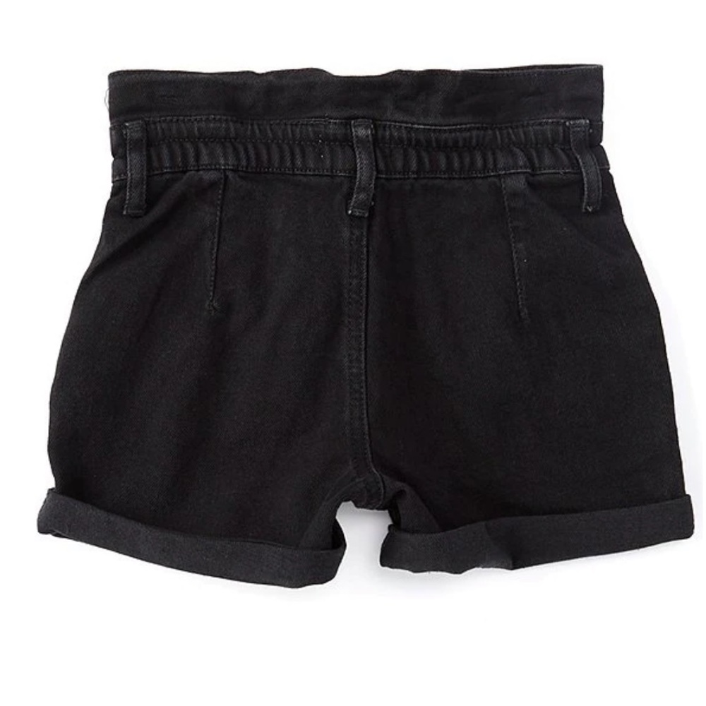 GB Girls Pleated V-Waist High Rise Roll-Cuff Denim Shorts - Picture 7 of 7